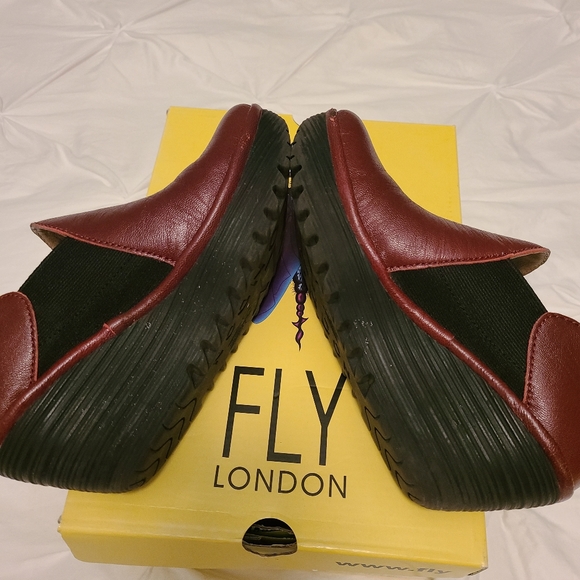 London Fly Red Leather Wedge 36 - Picture 6 of 6